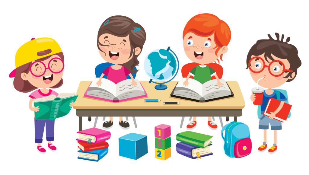 Children Studying Together